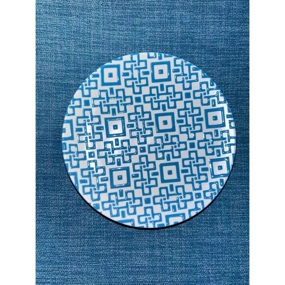 Crate & Barrel turquoise and white Kate Spade lunch/salad plates-6 - Picture 2 of 4